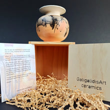 Load image into Gallery viewer, Orange &amp; white with horse&#39;s hair &amp; feather

&quot;sfera&quot; unique collection in a wooden box