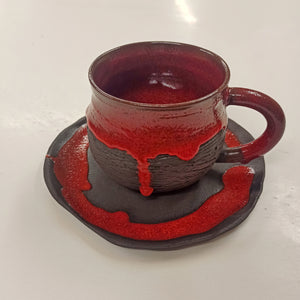 Lava mug's with plate